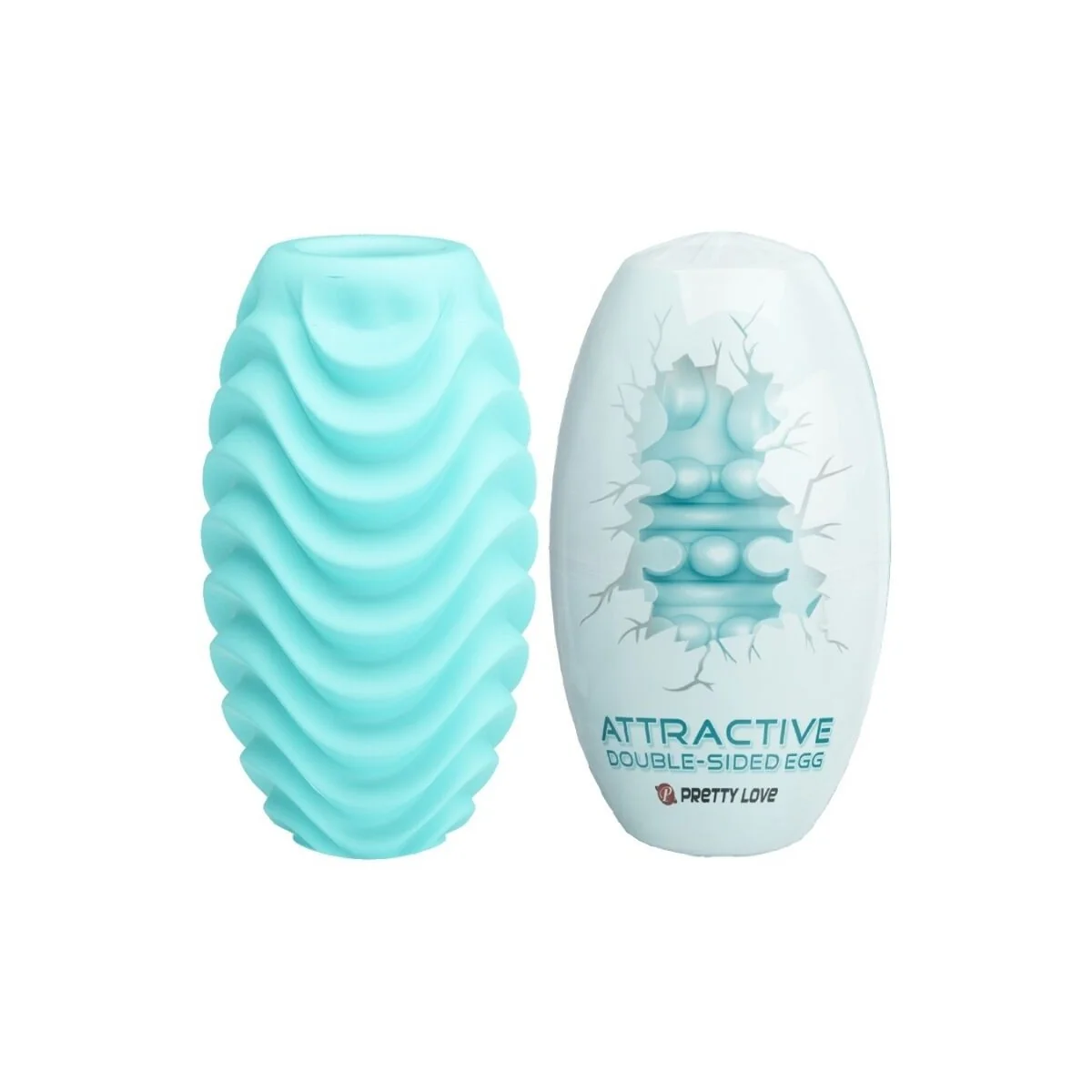 Türkis Doppelseitiges Masturbator-Ei von Pretty Love Male kaufen | Fesselliebe