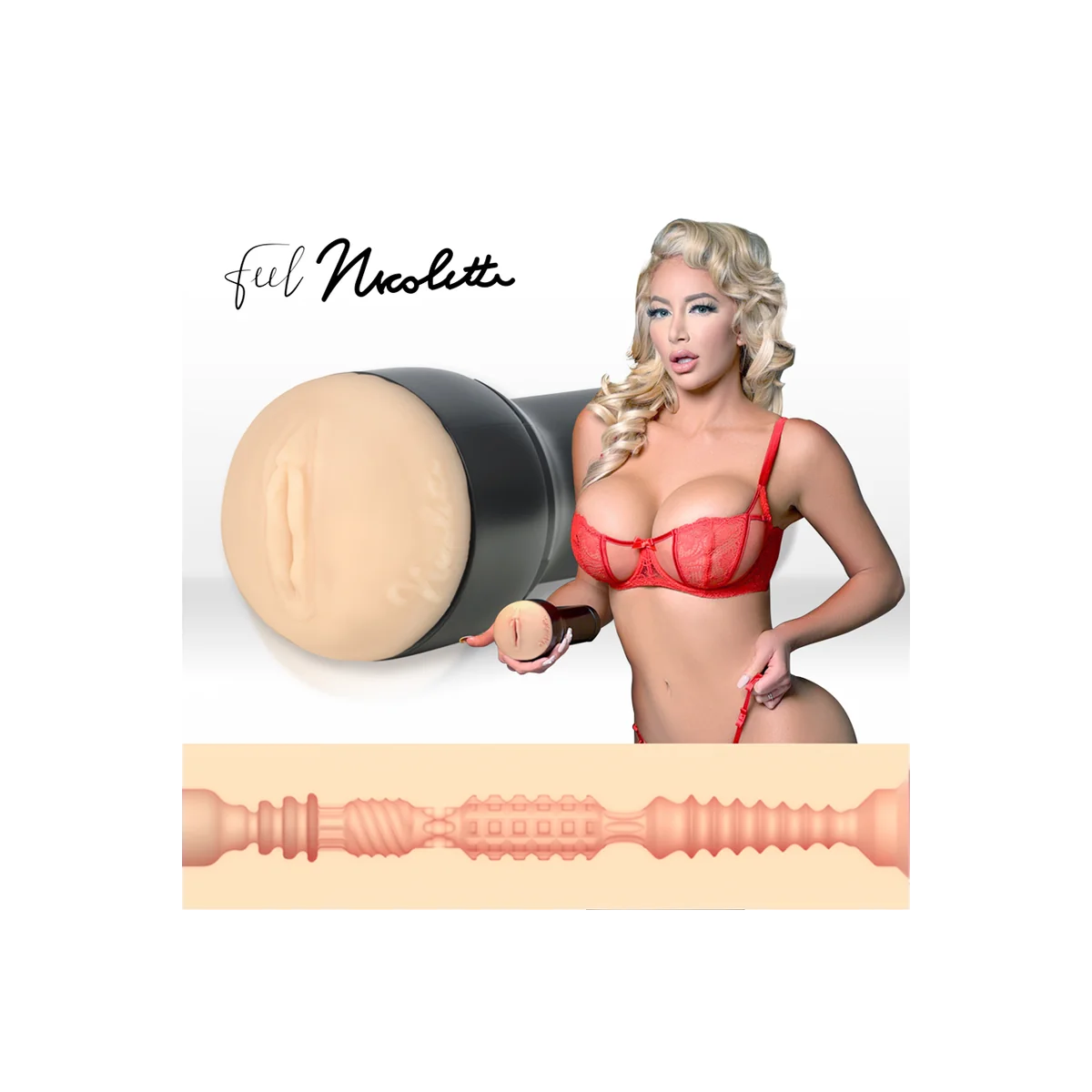 Keon + Feel Nicolette Shea Stroker + Aqua-Qualitts-Schmiermittel 50 ml von Kiiroo kaufen | Fesselliebe
