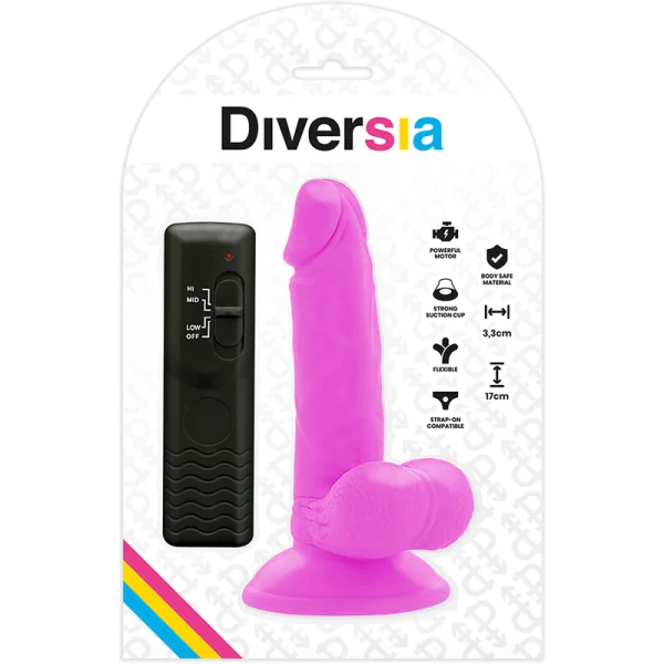 Flexibler Vibrierender Dildo Lila 17 cm -O- 3.3 cm von Diversia kaufen | Fesselliebe