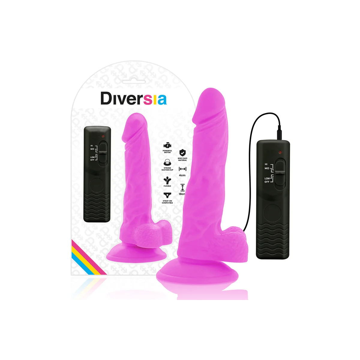 Flexibler Vibrierender Dildo Lila 18 cm -O- 4 cm von Diversia kaufen | Fesselliebe