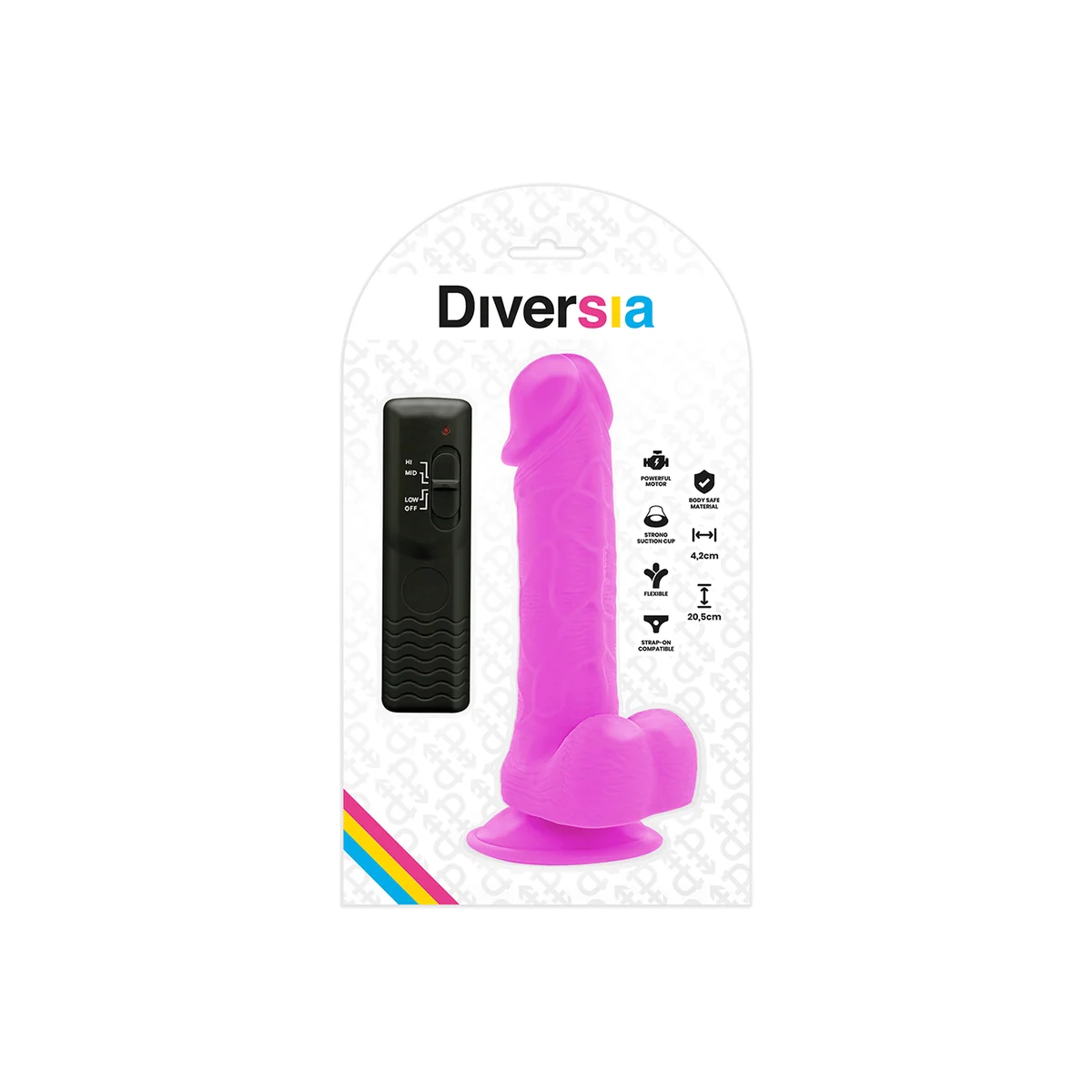 Flexibler Vibrierender Dildo Lila 20.5 cm -O- 4.2 cm von Diversia kaufen | Fesselliebe