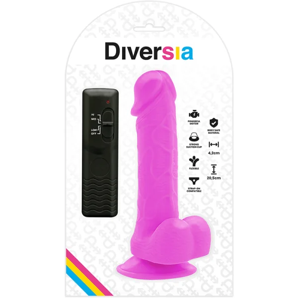 Flexibler Vibrierender Dildo Lila 20.5 cm -O- 4.2 cm von Diversia kaufen | Fesselliebe
