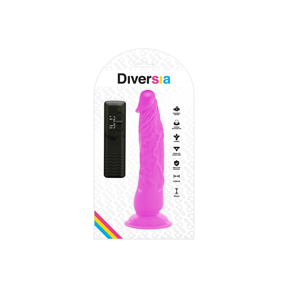 Flexibler Vibrierender Dildo Lila 21 cm -O- 4.9 cm von Diversia kaufen | Fesselliebe