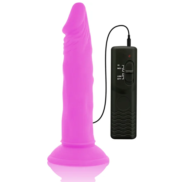 Flexibler Vibrierender Dildo Lila 23 cm -O- 4.3 cm von Diversia kaufen | Fesselliebe