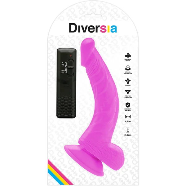 Flexibler Vibrierender Dildo Lila 21.5 cm -O- 4.5 cm von Diversia kaufen | Fesselliebe