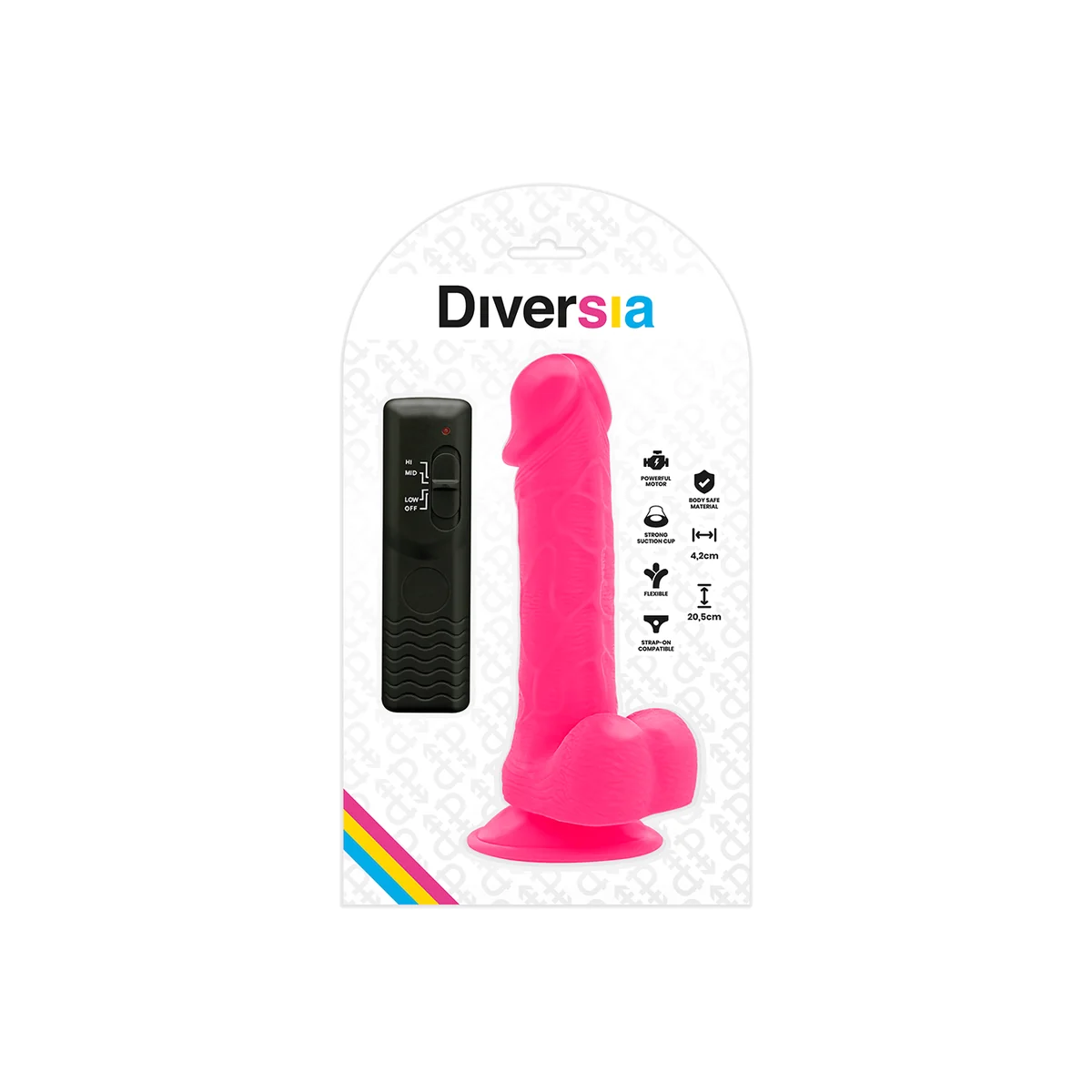 Flexibler Vibrierender Dildo Rosa 20.5 cm -O- 4.2 cm von Diversia kaufen | Fesselliebe