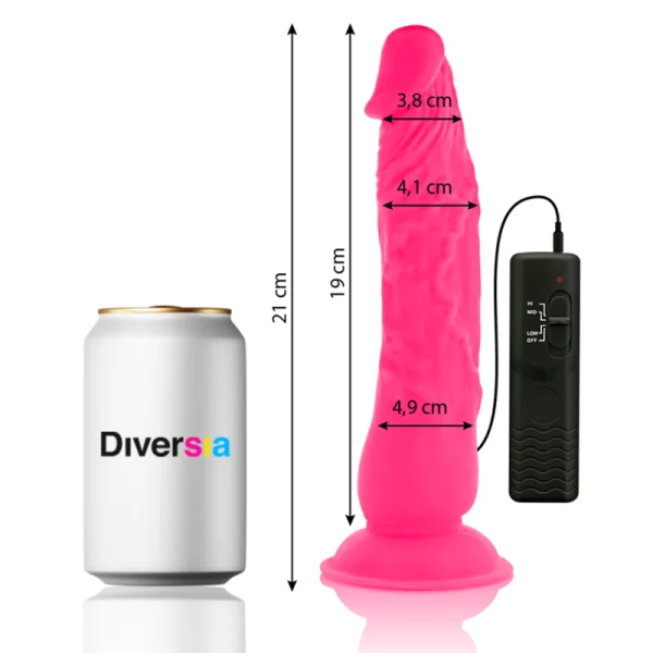 Flexibler Vibrierender Dildo Rosa 21 cm -O- 4.9 cm von Diversia kaufen | Fesselliebe