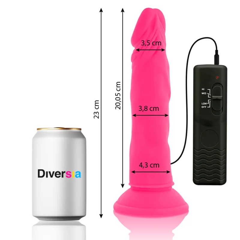 Flexibler Dildo mit Vibration Rosa 23 cm -O- 4.3 cm von Diversia kaufen | Fesselliebe 2