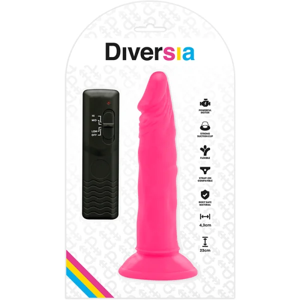 Flexibler Dildo mit Vibration Rosa 23 cm -O- 4.3 cm von Diversia kaufen | Fesselliebe