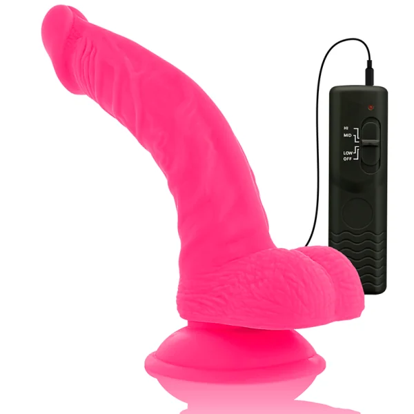 Flexibler Vibrierender Dildo Rosa 21.5 cm -O- 4.5 cm von Diversia kaufen | Fesselliebe