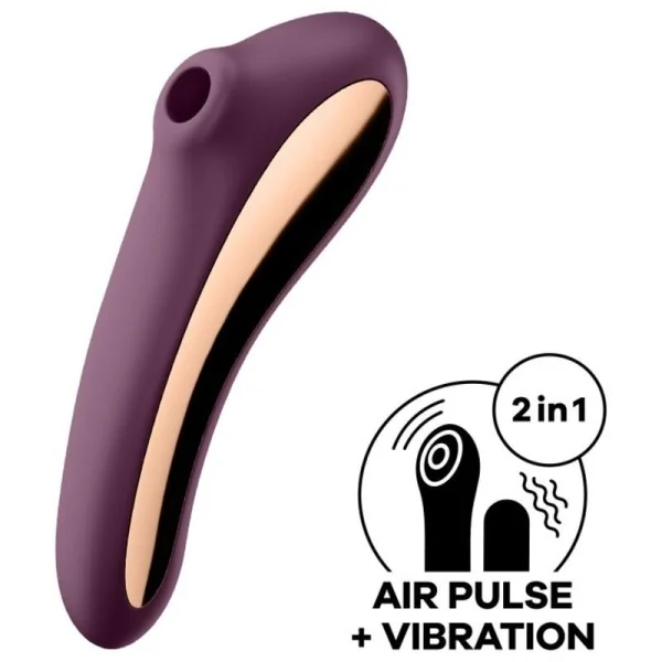 Dual Kiss Air Pulse Vibrator Weinrot von Satisfyer Air Pulse kaufen | Fesselliebe