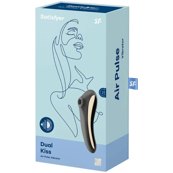 Dual Kiss Air Pulse Vibrator Schwarz von Satisfyer Air Pulse kaufen | Fesselliebe