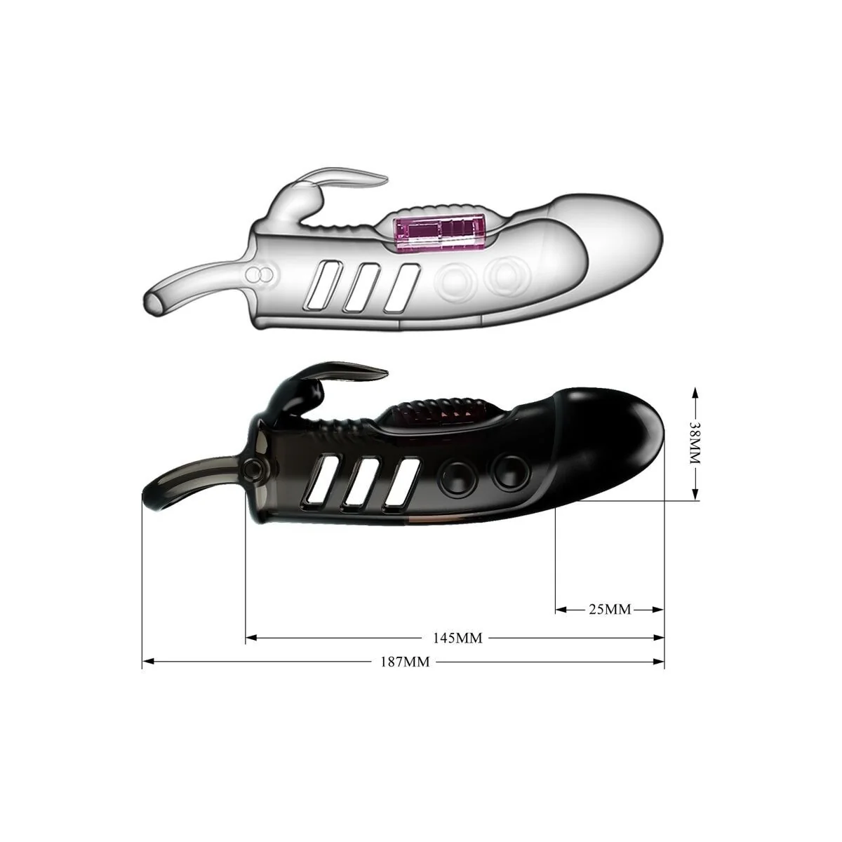 Sloane Rabbit Penishülle Schwarz von Pretty Love kaufen | Fesselliebe