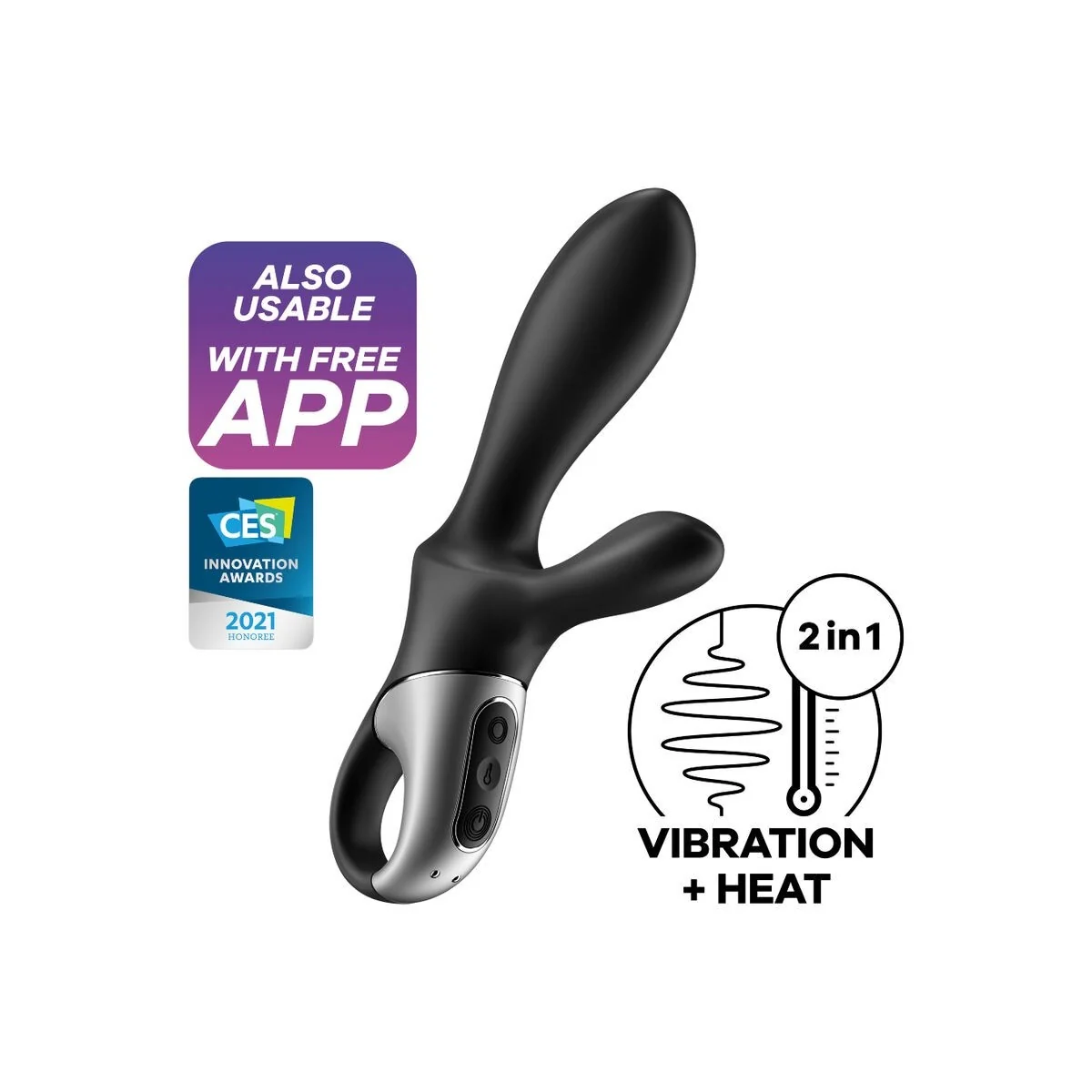 Heat Climax+ Anal Vibrator App Schwarz von Satisfyer Connect kaufen | Fesselliebe