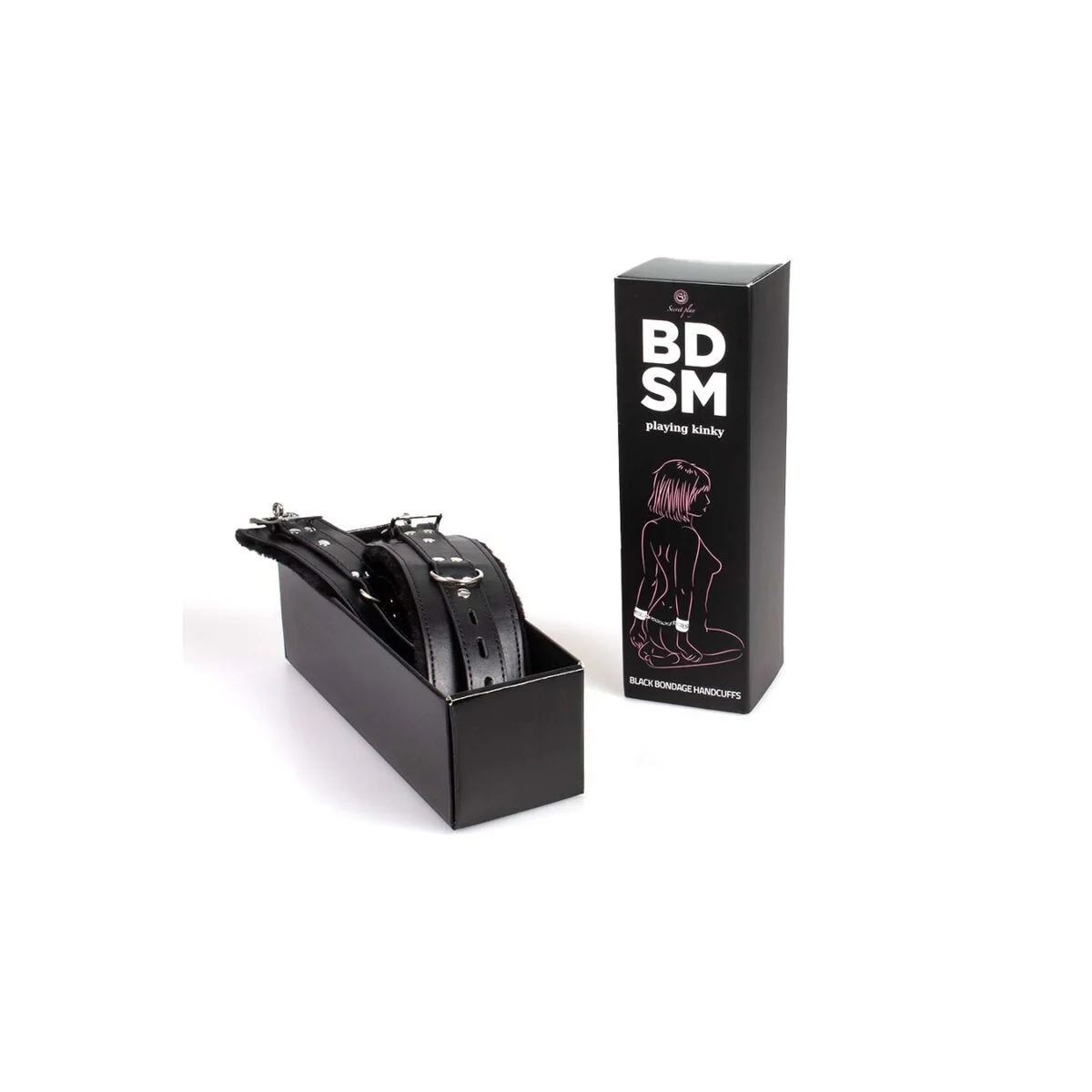 Schwarze Bondage-Handschellen Bdsm-Kollektion von Secretplay 100% Fetish kaufen | Fesselliebe