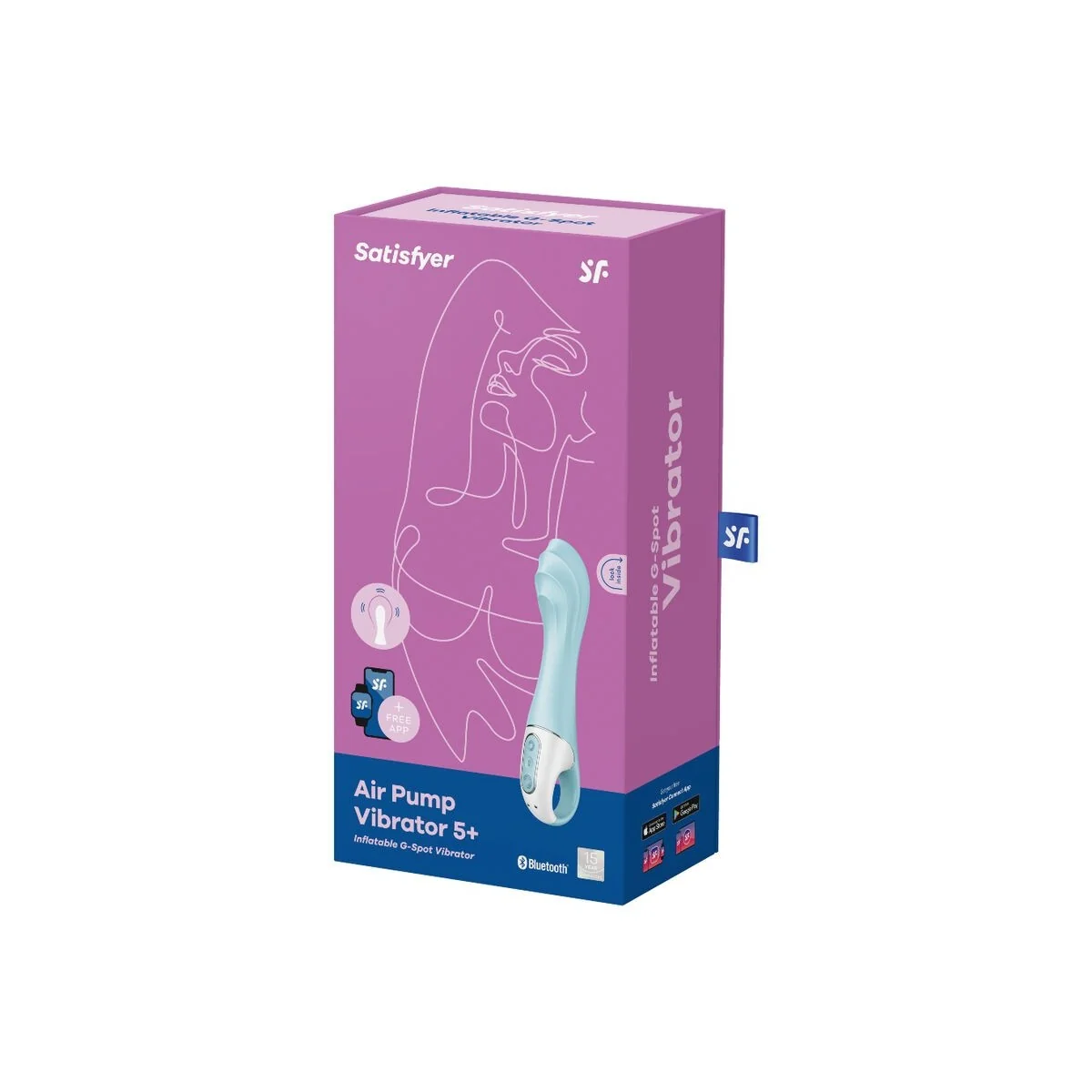 Air Pump Vibrator 5+ Aufblasbare G-Spot-Vibrator-App Blau von Satisfyer Connect kaufen | Fesselliebe
