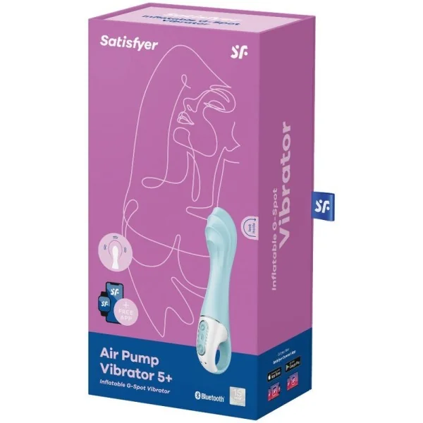 Air Pump Vibrator 5+ Aufblasbare G-Spot-Vibrator-App Blau von Satisfyer Connect kaufen | Fesselliebe