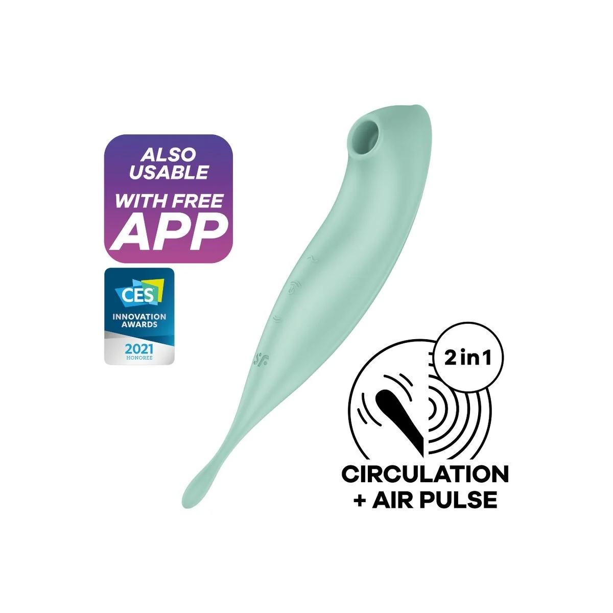 Twirling Pro+ Air Pulse Stimulator & Vibrator App Grün von Satisfyer Connect kaufen | Fesselliebe
