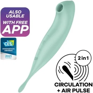 Twirling Pro+ Air Pulse Stimulator & Vibrator App Grün von Satisfyer Connect kaufen | Fesselliebe
