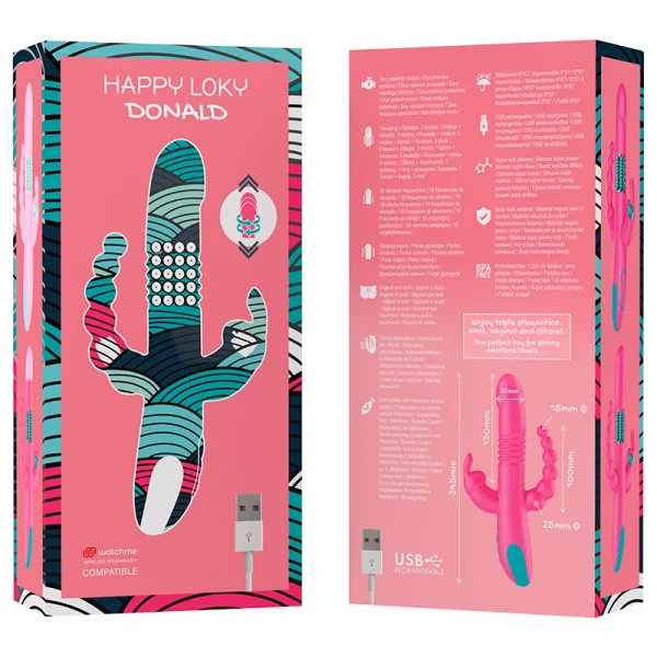 Donald Dreifache Stimulation: Anal, G-Spot & Klitorale Watchme Wireless-Technologie Kompatibel von Happy Loky kaufen | Fesselliebe