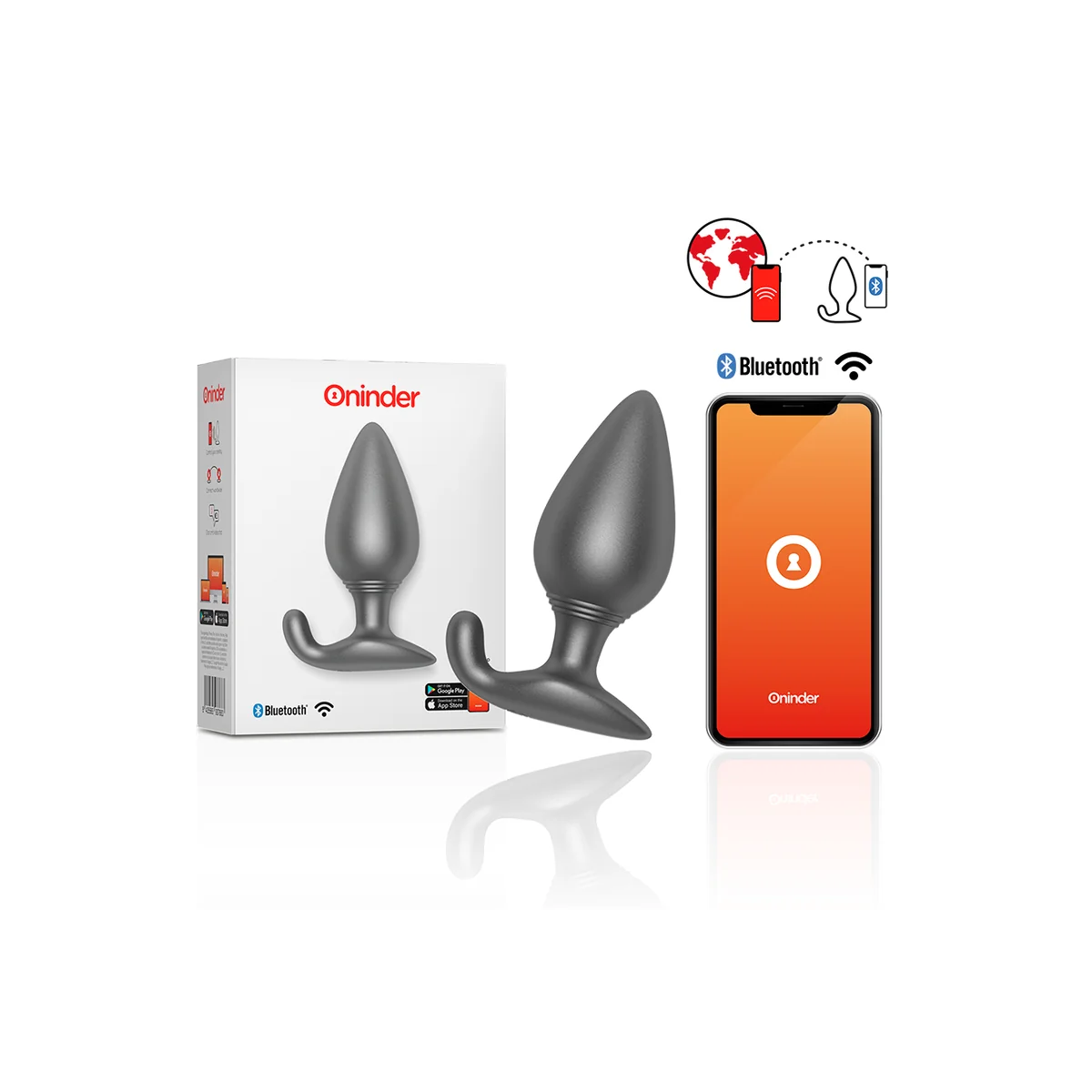 Rio Vibrierender Analplug Schwarz - mit kostenloser App von Oninder kaufen | Fesselliebe