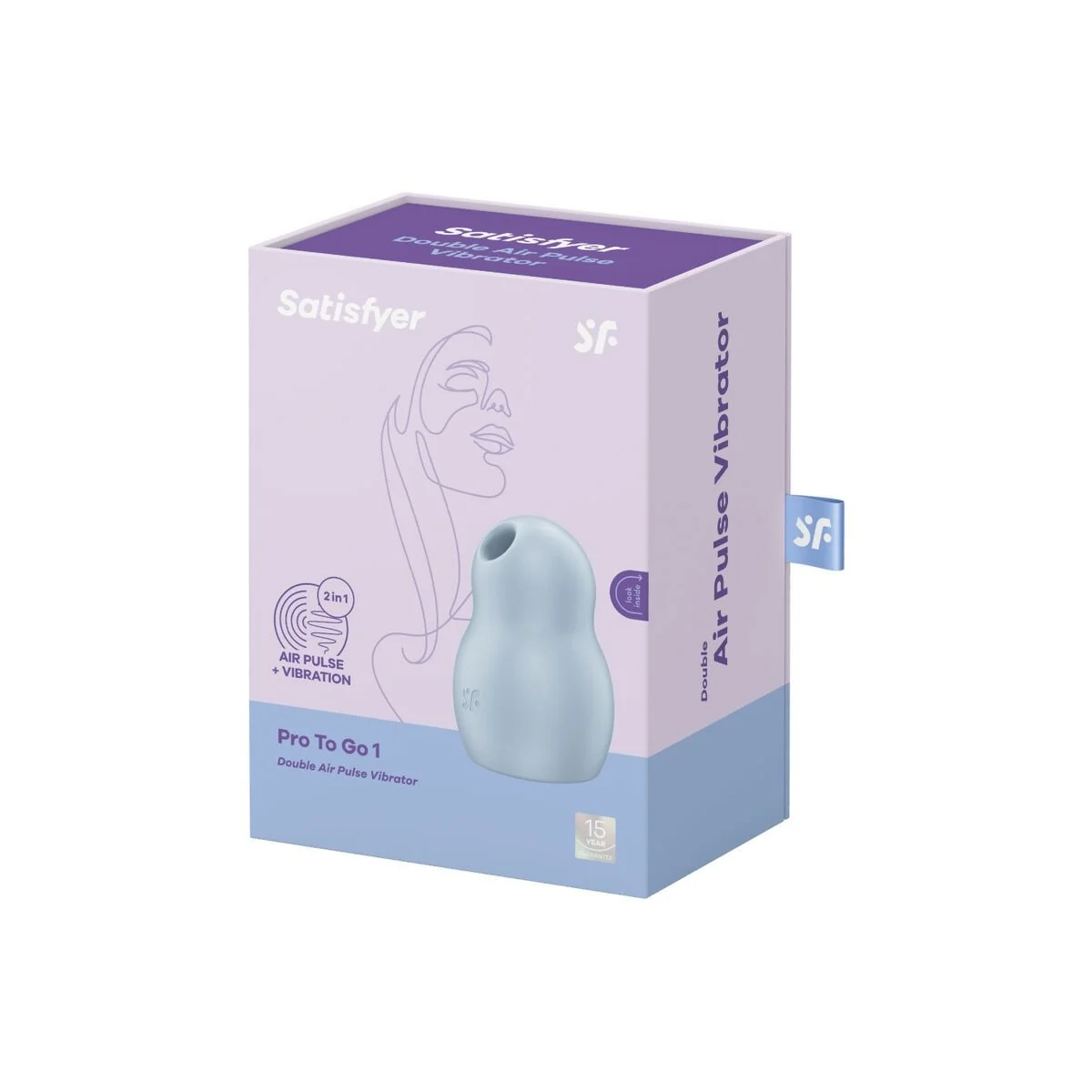 Pro To Go 1 Doppelter Luftpulsstimulator & Vibrator Blau von Satisfyer Air Pulse kaufen | Fesselliebe
