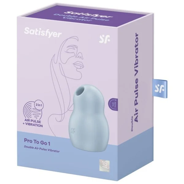 Pro To Go 1 Doppelter Luftpulsstimulator & Vibrator Blau von Satisfyer Air Pulse kaufen | Fesselliebe