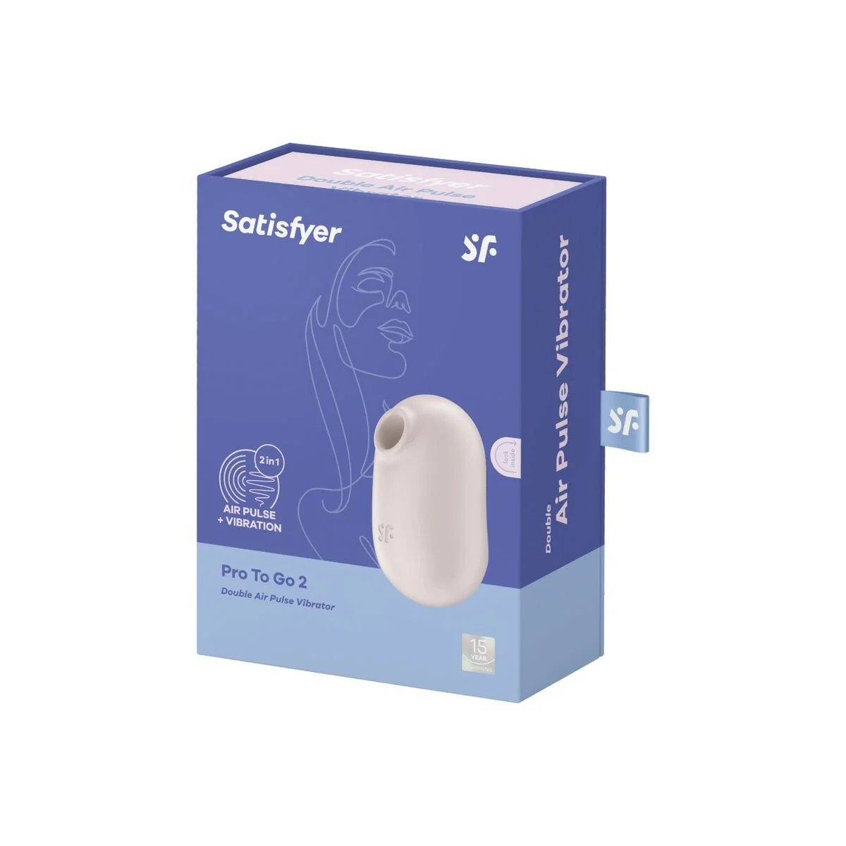 Pro To Go 2 Doppelter Luftpulsstimulator & Vibrator Beige von Satisfyer Air Pulse kaufen | Fesselliebe