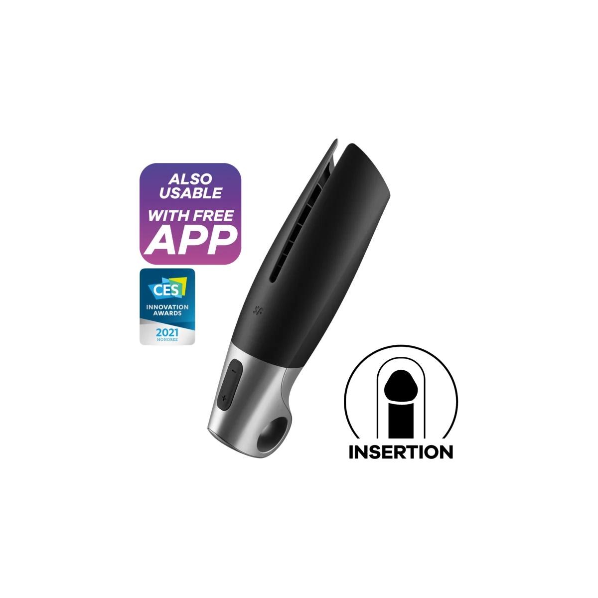 Power Masturbator Schwarz von Satisfyer Men kaufen | Fesselliebe