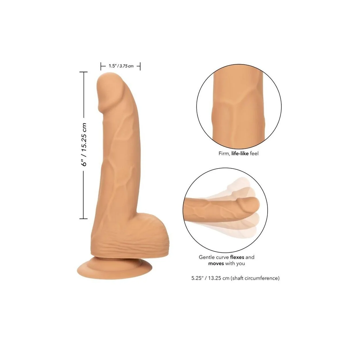 Silikon-Nieten 15.24 cm Beige von Calexotics kaufen | Fesselliebe