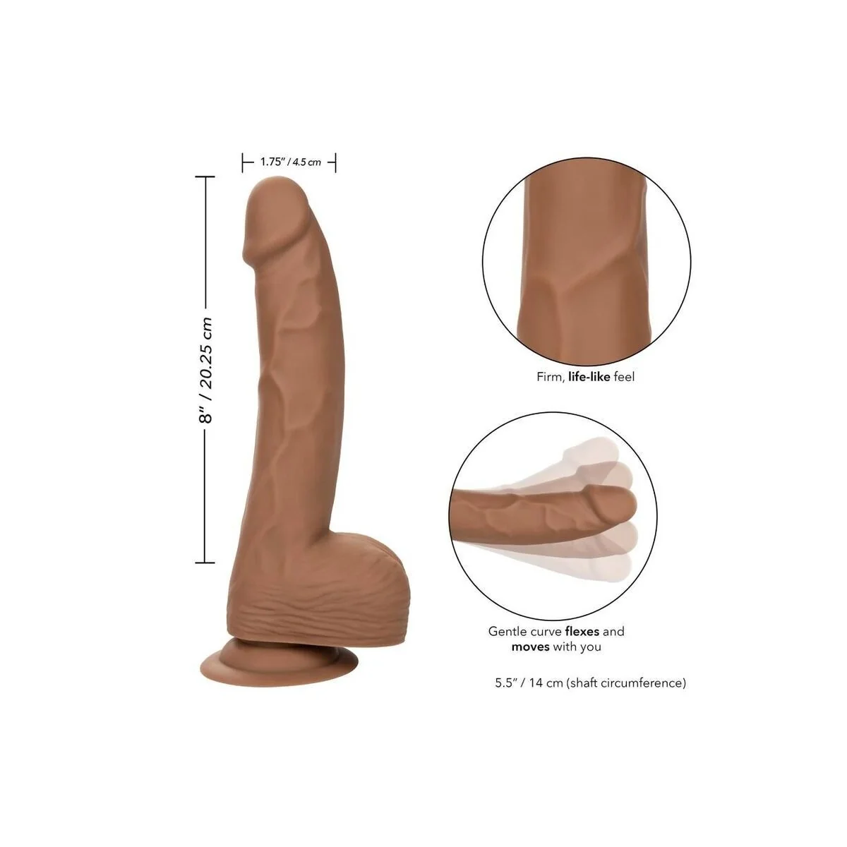 Silikon-Nieten 20.32 cm Braun von Calexotics kaufen | Fesselliebe