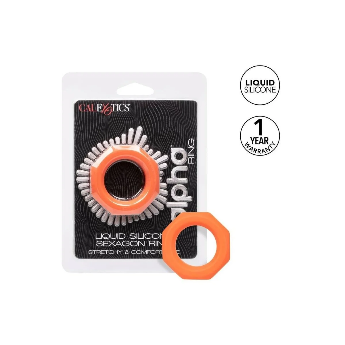 Alpha Sexagon Ring Orange von Calexotics kaufen | Fesselliebe