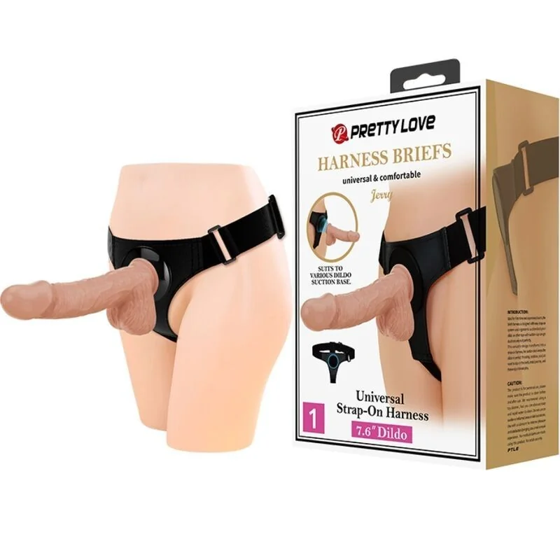 Harness-Hose Universal-Harness mit Dildo Jerry 21.8 cm Natur von Pretty Love kaufen | Fesselliebe
