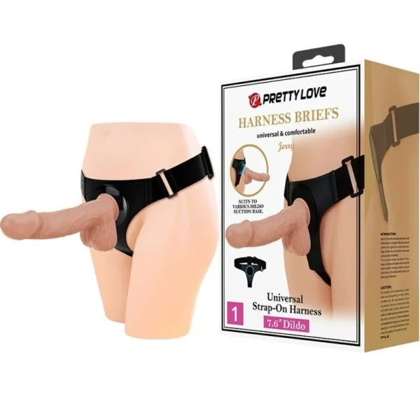 Harness-Hose Universal-Harness mit Dildo Jerry 21.8 cm Natur von Pretty Love kaufen | Fesselliebe