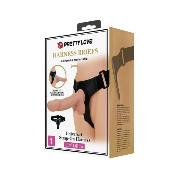 Harness-Hose Universal-Harness mit Dildo Jerry 21.8 cm Natur von Pretty Love kaufen | Fesselliebe