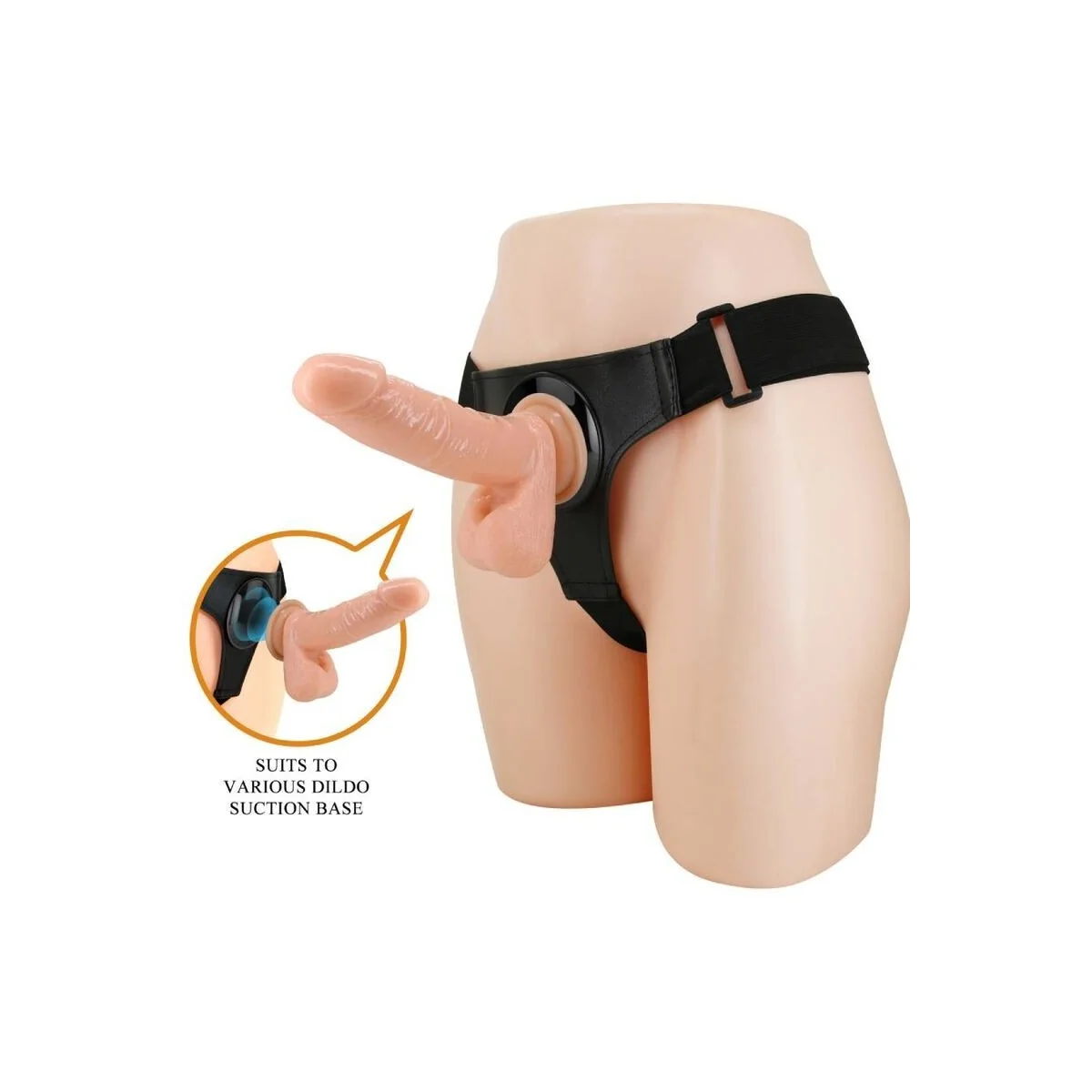 Harness-Hose Universal-Harness mit Dildo Tom 20 cm Natur von Pretty Love kaufen | Fesselliebe