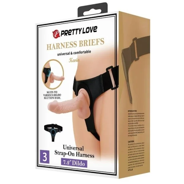 Harness-Hose Universal-Harness mit Dildo Kevin 19 cm Natural von Pretty Love kaufen | Fesselliebe