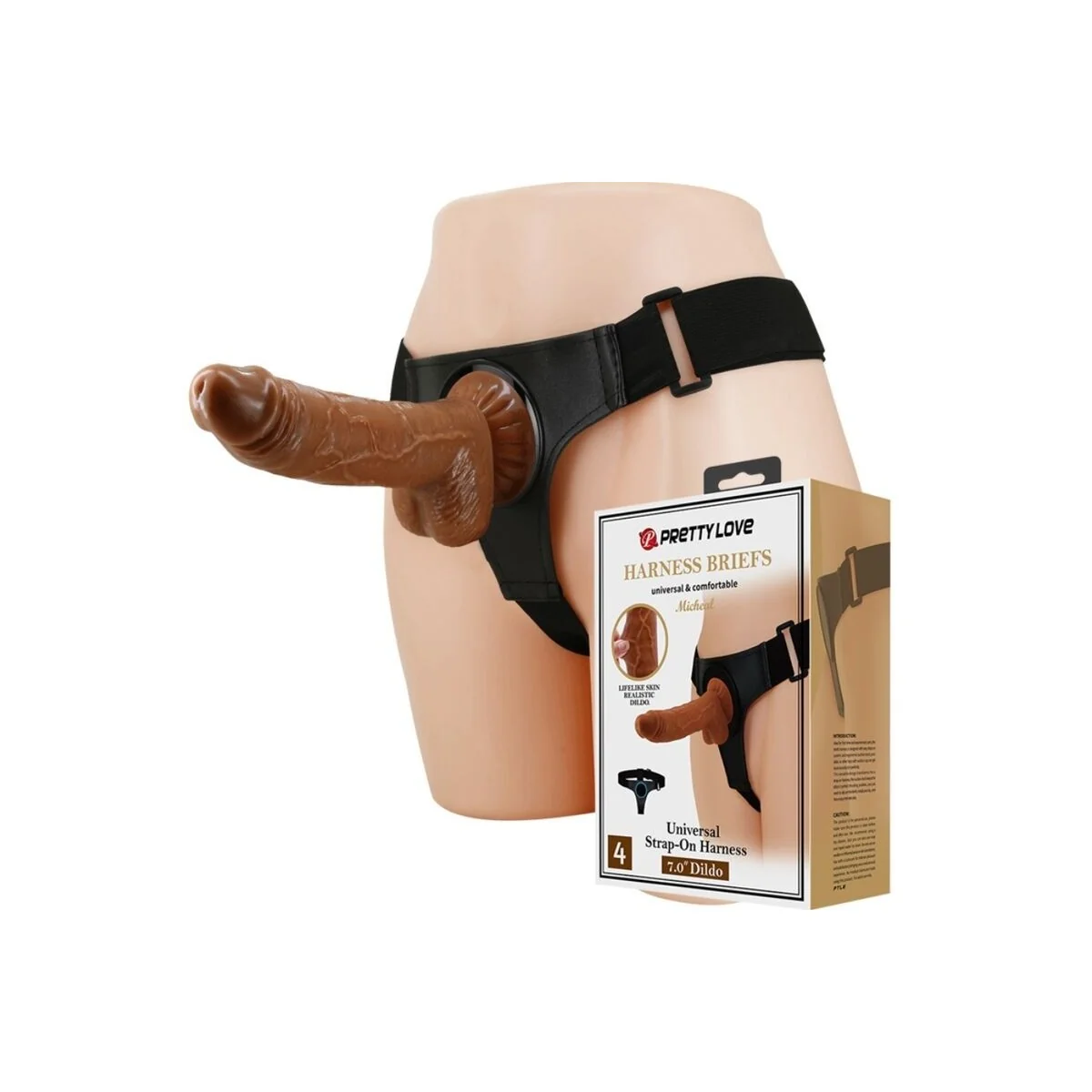 Harness-Hose Universal-Harness mit Dildo Micheal 20 cm Schwarz von Pretty Love kaufen | Fesselliebe