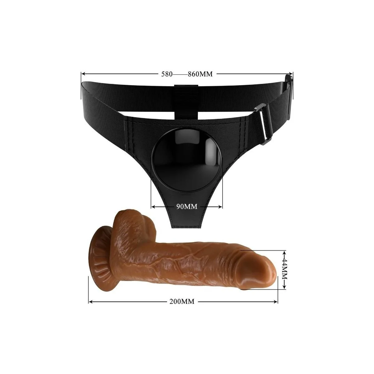 Harness-Hose Universal-Harness mit Dildo Micheal 20 cm Schwarz von Pretty Love kaufen | Fesselliebe