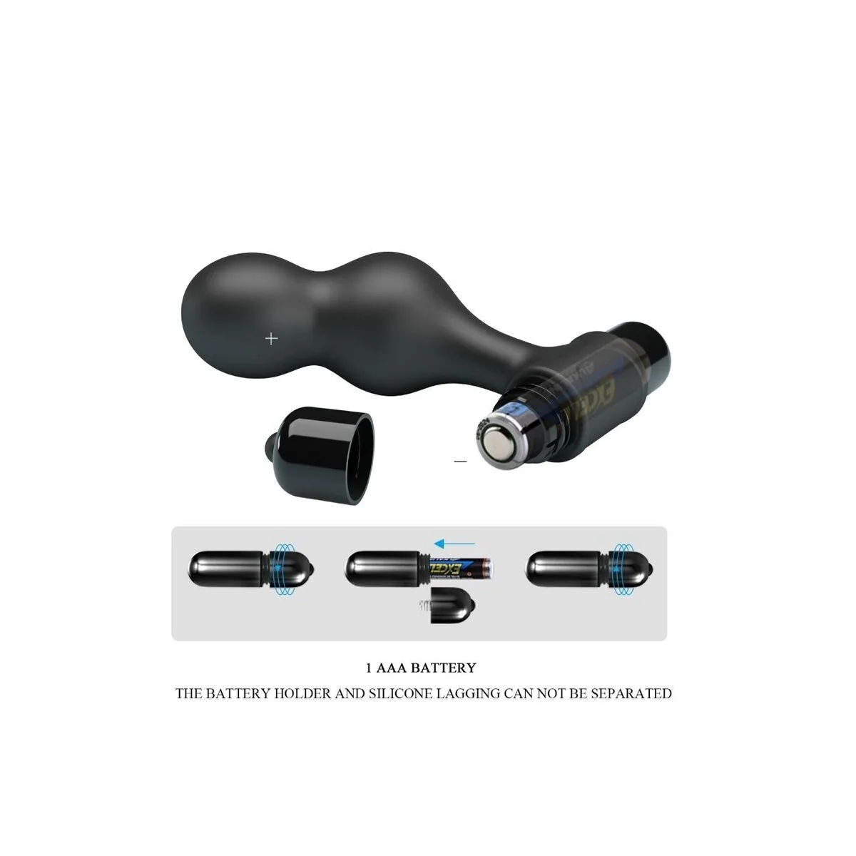 Schwarzer Silikon-Vibrator-Analstecker von Mr Play kaufen | Fesselliebe