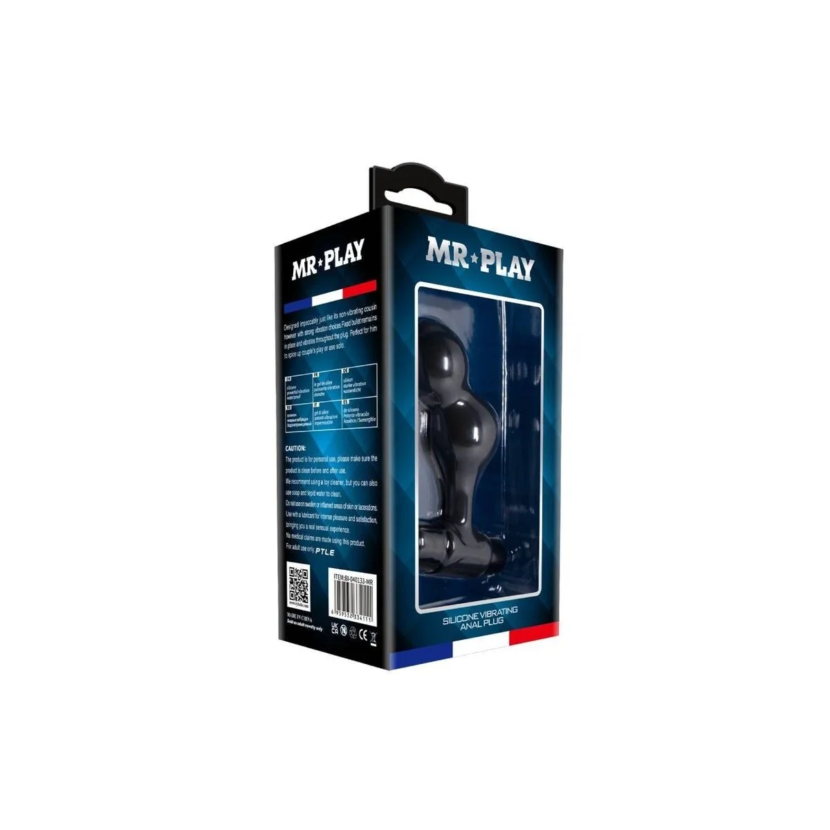 Schwarzer Silikon-Vibrator-Analstecker von Mr Play kaufen | Fesselliebe