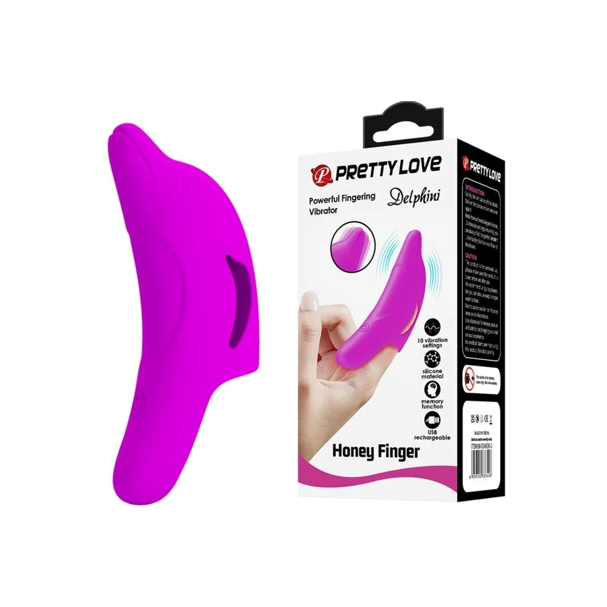 Delphini Leistungsstarker Lila Fingerstimulator von Pretty Love kaufen | Fesselliebe