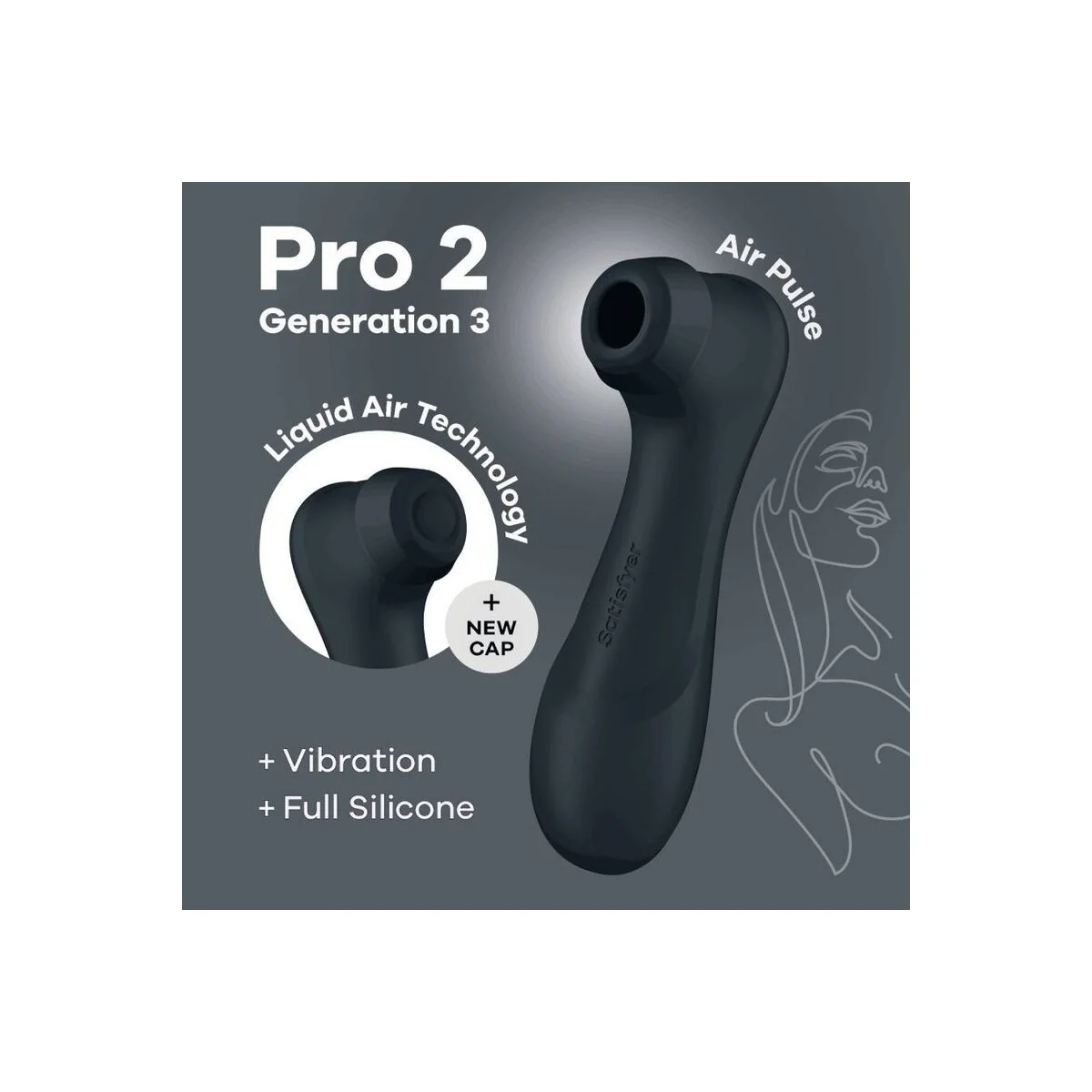 Pro 2 Generation 3 Liquid Air Technology Schwarz von Satisfyer Air Pulse kaufen | Fesselliebe