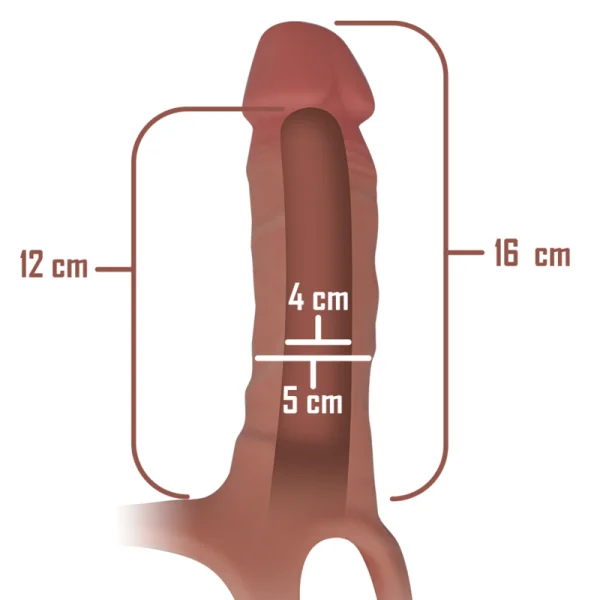 Hohlgeschirr mit Silikon-Dildo 16 X 3,5 cm von Intense Couples Toys kaufen | Fesselliebe