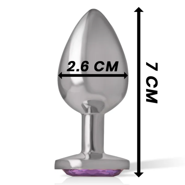 Analplug aus Aluminiummetall mit Violettem Kristall, Größe S von Intense Anal Toys kaufen | Fesselliebe
