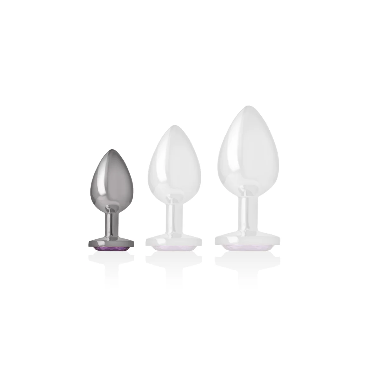 Analplug aus Aluminiummetall mit Violettem Kristall, Größe S von Intense Anal Toys kaufen | Fesselliebe