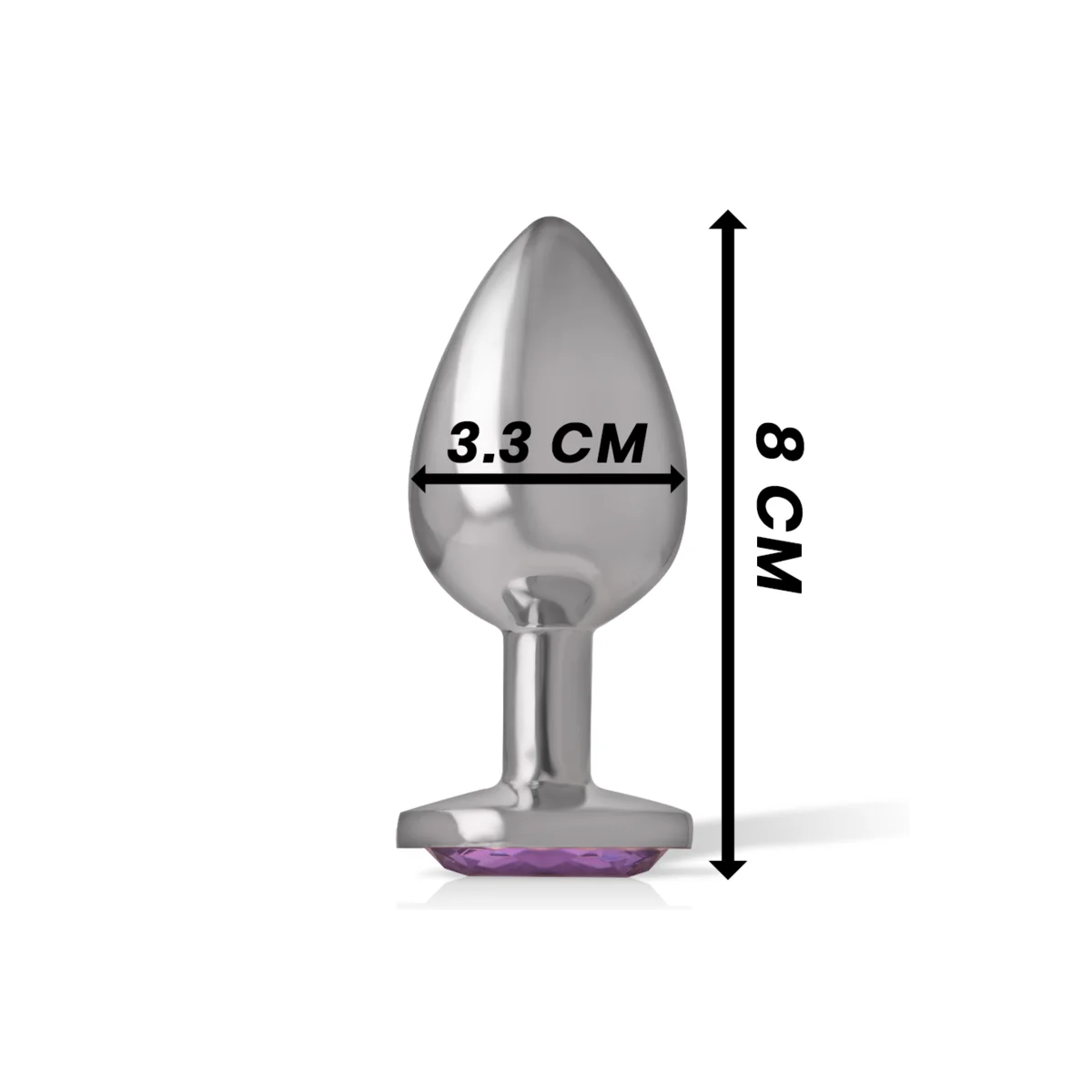 Analplug aus Aluminiummetall mit Violettem Kristall, Größe M von Intense Anal Toys kaufen | Fesselliebe