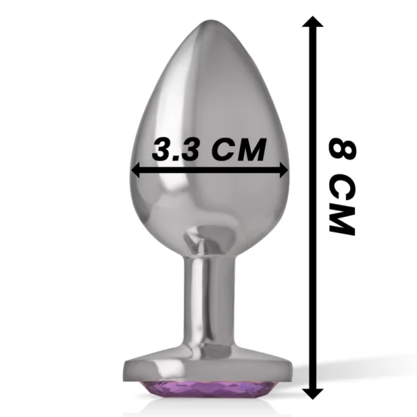 Analplug aus Aluminiummetall mit Violettem Kristall, Größe M von Intense Anal Toys kaufen | Fesselliebe