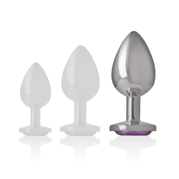 Analplug aus Aluminiummetall mit Violettem Kristall, Größe L von Intense Anal Toys kaufen | Fesselliebe