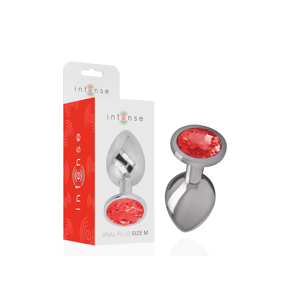 Metall-Analstecker mit Roten Kristall Größe M von Intense Anal Toys kaufen | Fesselliebe
